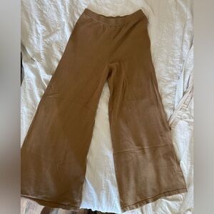 STAUD Tan Knit Wide leg Pants